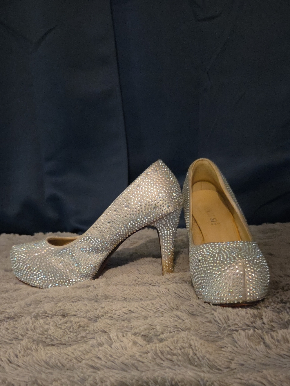 Embellished Silver Rhinestone High Heels for Women